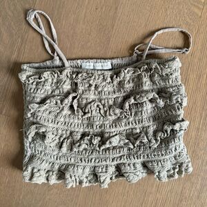 Ruffled Crocheted Tank Top